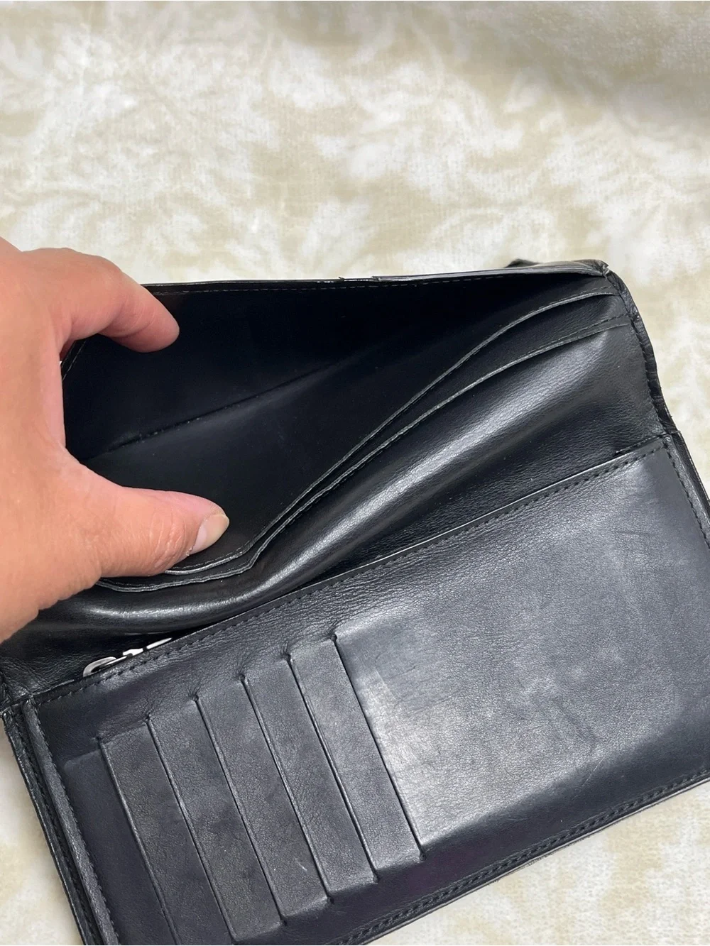 Louis Vuitton Damier Infini Black Leather Long Wallet Checkbook Wallet